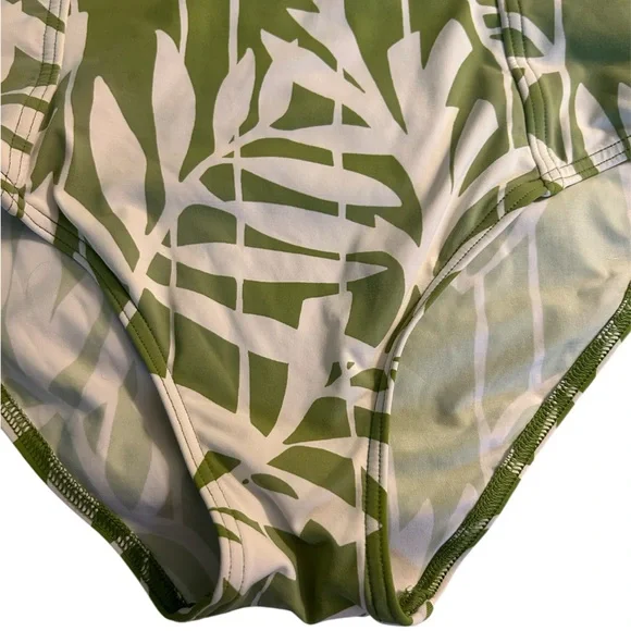 Calvin Klein Green Leaf One Piece Swimsuit - Picture 4 of 8